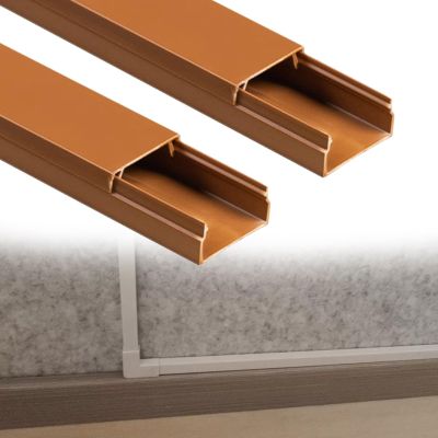 3/10 2/5 3/5 7/10 in Height Square Box Cable Trunking, Self-Adhesive Cables Hider, Cable Hider Cord Covers for Wires On Wall for Workshop/Factory(D- 2 PC,L W H 39.4in x 0.6in x 0.4in)