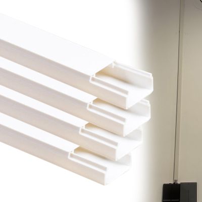 4 5 10 20 Pieces Square Trunking, Cable Shield Floor Cord Cover for Hotel/Hospital/Shopping Mall, PVC Cable Cover Self Adhesive Wire Hider, Protect Cords(D- 4 PC,L W H 39.4in x 0.5in x 0.3in)