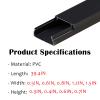 4 5 10 20 Pieces Square Trunking, Cable Shield Floor Cord Cover for Hotel/Hospital/Shopping Mall, PVC Cable Cover Self Adhesive Wire Hider, Protect Cords(D- 4 PC,L W H 39.4in x 0.5in x 0.3in) view 2