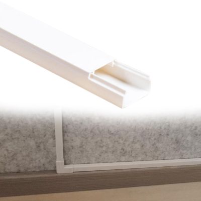 3/10 2/5 3/5 7/10 in Height Square Box Cable Trunking, Self-Adhesive Cables Hider, Cable Hider Cord Covers for Wires On Wall for Workshop/Factory(C- 1 PC,L W H 39.4in x 0.8in x 0.6in)