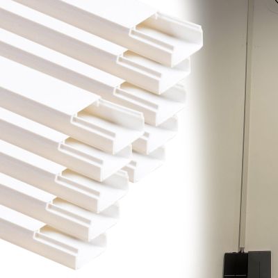 4 5 10 20 Pieces Square Trunking, Cable Shield Floor Cord Cover for Hotel/Hospital/Shopping Mall, PVC Cable Cover Self Adhesive Wire Hider, Protect Cords(D- 10 PC,L W H 39.4in x 1.5in x 0.7in)