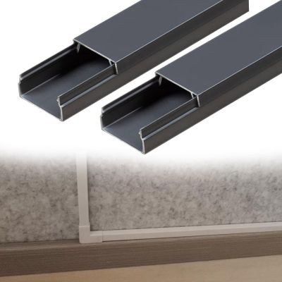 3/10 2/5 3/5 7/10 in Height Square Box Cable Trunking, Self-Adhesive Cables Hider, Cable Hider Cord Covers for Wires On Wall for Workshop/Factory(A- 2 PC,L W H 39.4in x 0.8in x 0.6in)