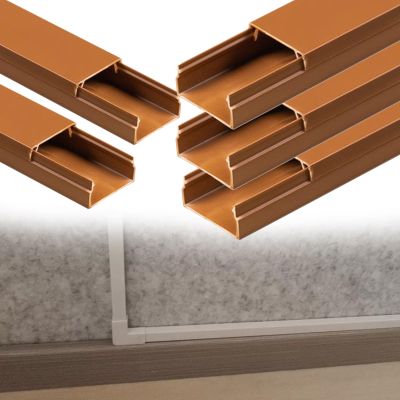 3/10 2/5 3/5 7/10 in Height Square Box Cable Trunking, Self-Adhesive Cables Hider, Cable Hider Cord Covers for Wires On Wall for Workshop/Factory(D- 5 PC,L W H 39.4in x 1.5in x 0.7in)