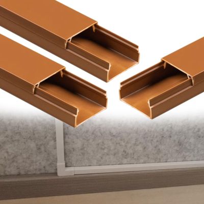 3/10 2/5 3/5 7/10 in Height Square Box Cable Trunking, Self-Adhesive Cables Hider, Cable Hider Cord Covers for Wires On Wall for Workshop/Factory(D- 3 PC,L W H 39.4in x 1.5in x 0.7in)