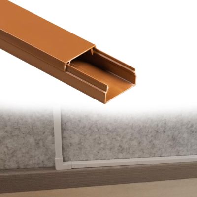 3/10 2/5 3/5 7/10 in Height Square Box Cable Trunking, Self-Adhesive Cables Hider, Cable Hider Cord Covers for Wires On Wall for Workshop/Factory(D- 1 PC,L W H 39.4in x 1.2in x 0.6in)
