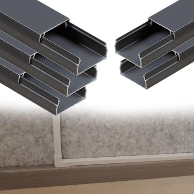 3/10 2/5 3/5 7/10 in Height Square Box Cable Trunking, Self-Adhesive Cables Hider, Cable Hider Cord Covers for Wires On Wall for Workshop/Factory(A- 5 PC,L W H 39.4in x 1.5in x 0.7in)