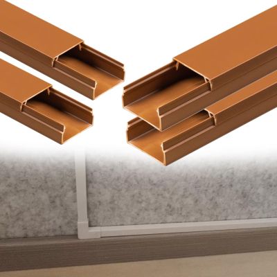 3/10 2/5 3/5 7/10 in Height Square Box Cable Trunking, Self-Adhesive Cables Hider, Cable Hider Cord Covers for Wires On Wall for Workshop/Factory(D- 4 PC,L W H 39.4in x 0.8in x 0.6in)