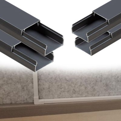 3/10 2/5 3/5 7/10 in Height Square Box Cable Trunking, Self-Adhesive Cables Hider, Cable Hider Cord Covers for Wires On Wall for Workshop/Factory(A- 4 PC,L W H 39.4in x 0.8in x 0.6in)