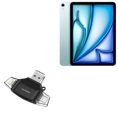BoxWave Smart Gadget Compatible with Apple iPad Air (7th Gen 2025) (11 in) - AllReader SD Card Reader, microSD Card Reader SD Compact USB - Jet Black