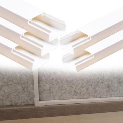 3/10 2/5 3/5 7/10 in Height Square Box Cable Trunking, Self-Adhesive Cables Hider, Cable Hider Cord Covers for Wires On Wall for Workshop/Factory(C- 5 PC,L W H 39.4in x 1.2in x 0.6in)