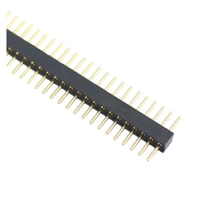 CTGFBUW 5pcs 1.27mm Pitch Gold Plated Male 50P 1x50 Round Pin Header Strip Hole Single Row Straight Socket Connector
