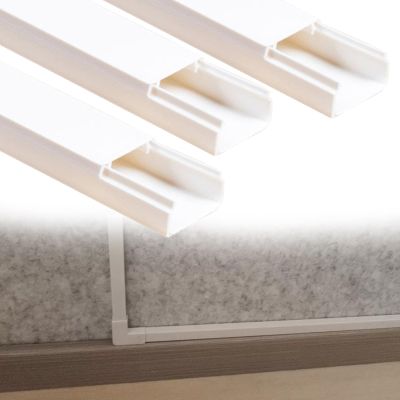 3/10 2/5 3/5 7/10 in Height Square Box Cable Trunking, Self-Adhesive Cables Hider, Cable Hider Cord Covers for Wires On Wall for Workshop/Factory(C- 3 PC,L W H 39.4in x 1.5in x 0.7in)