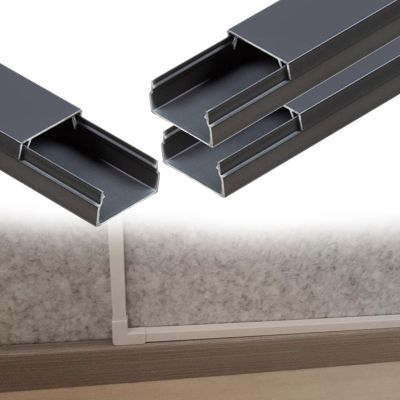 3/10 2/5 3/5 7/10 in Height Square Box Cable Trunking, Self-Adhesive Cables Hider, Cable Hider Cord Covers for Wires On Wall for Workshop/Factory(A- 3 PC,L W H 39.4in x 0.8in x 0.6in)