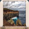10X8ft Fabric Cliffs Backdrop Breathtaking Camping Hiking Tapestry Sea Waves Rugged Background Party Decorations Home Wall Decor view 3