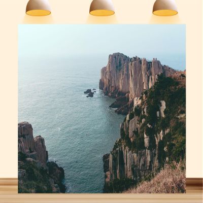 12X10ft Fabric Cliffs Backdrop Scenic Camping Hiking Tapestry Europe Landscape Rugged Background Party Decorations Home Wall Decor