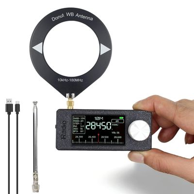 Si4732 Mini Radio, Portable 0.5-108MHz Shortwave Radio Receiver, AM/FM/LSB/USB Full Band Pocket Radios, with 1.9 Inch IPS Color Screen, Built-in Loop Antenna & Headphone Amplifier