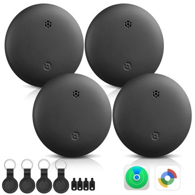 4 Pack Dual System Tracker for iOS and Android Dual System Bluetooth Tracker Smart Tags Compatible with Apple Find My (iOS) & Google's Find Hub(Android) for Keys, Luggage, Wallet, Vehicles