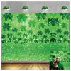 7x5FT Happy St.Patrick's Day Photography Backdrop Glitter Clover Photo Background Children Kids Adults Baby Shower Party Portraits Decor Party Banner Supplies Polyester view 1