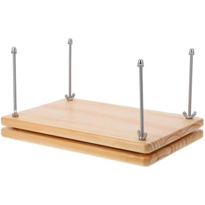 YHomU 11.6 X 7.7 in Wood Book Binding Press, Double Layer Clamp with Threaded Posts