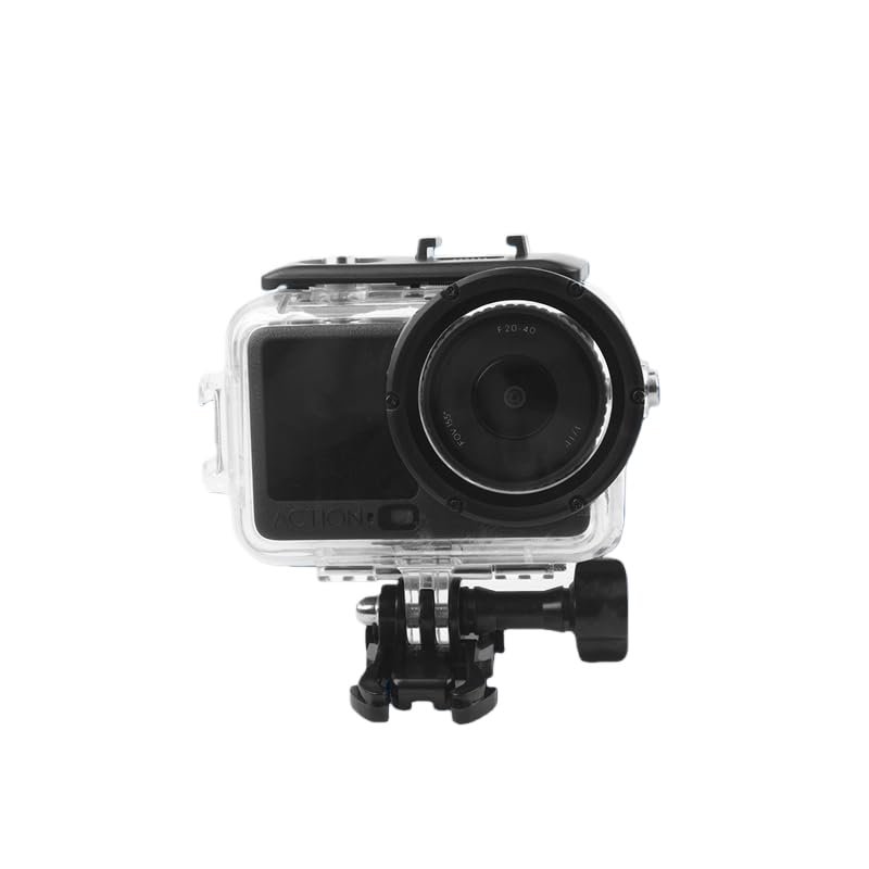 60M Waterproof Camera Diving Housing Shell for DJI Osmo Action 6 Protective Durable Transparent PC Case with Tempered Glass Lens Cover,Base and Screw Effectively Ensuring Underwater Photography