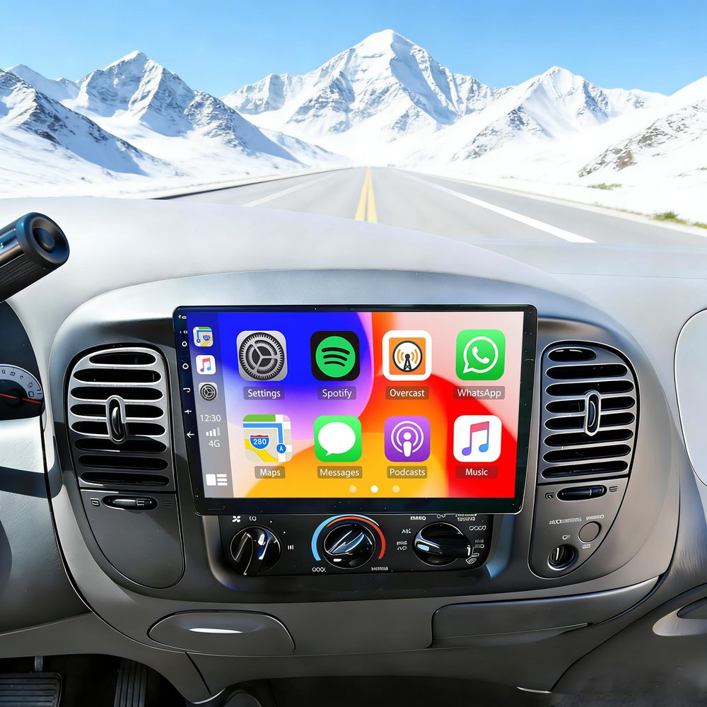 Android 14 Double Din Car Stereo Radio for Ford F150 1997-2004 with Wireless CarPlay & Android Auto,10.1" IPS Touchscreen Car Stereo Support Mirror Link,GPS WiFi Bluetooth SWC FM Backup Camera Mic