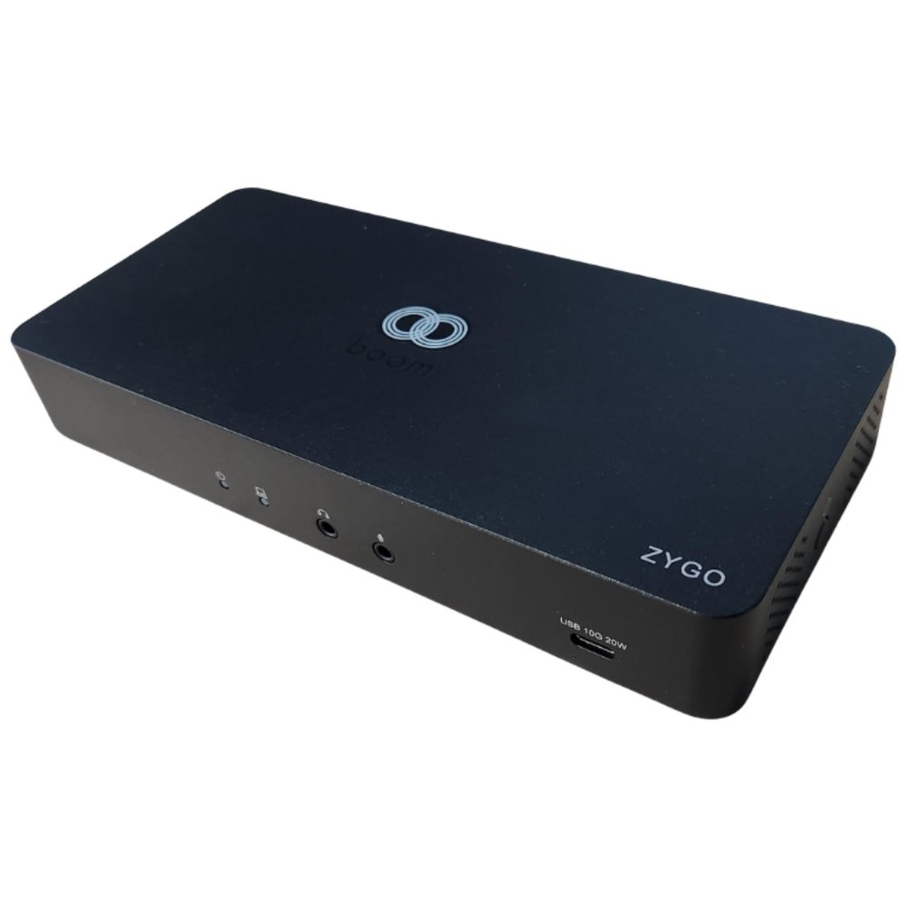 Boom ZYGO USBC/DisplayLink Docking Station Triple 4K60 Display Hub, BYOM/Zoom/Teams Compatible, 96W Charging, Ethernet, 6 USB Ports, HDMI & DP, TAA Compliant