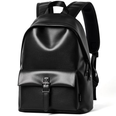 14 Inch Leather Travel Backpack For Men  Anti-Theft Waterproof Business Backpack With Large Capacity