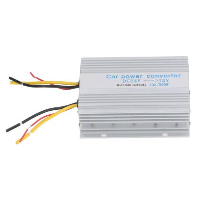 KAIXINM DC24V to DC12V Car Power Converter, 30A 360W Transformer, IP68 Voltage Regulator for Cart Truck LED Light, with Overload Overcurrent Overheat Protection