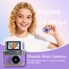 Mini Keychain Digital Camera Purple - HD Mini Digital Camera with 0.96" Flip Screen & 32GB Card,Funny Gifts for Friends,Valentines Day Gifts view 3