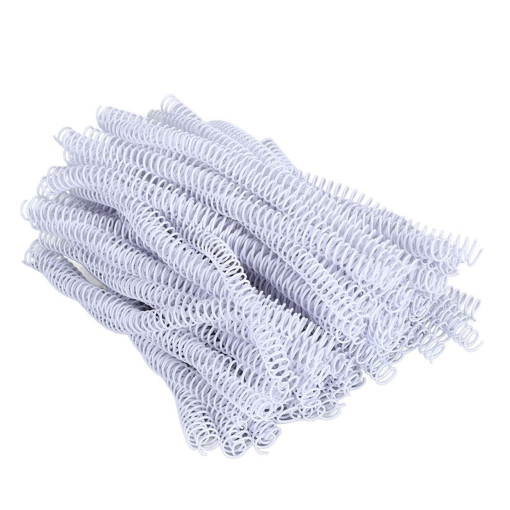 100PCS Binding Spiral Wire, 14.3mm Diameter 48 Teeth 4:1 Pitch, PVC Spiral Binding Coils for A4 Paper, Holds 115 Sheets, Compatible with 4 Hole Punch Binding Machines, Durable (White)
