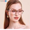 Firmoo Blue Light Glasses Artistic Hand-Painted Hexagonal UV Protection & Replaceable Lenses for Women Men (Pattern) view 2