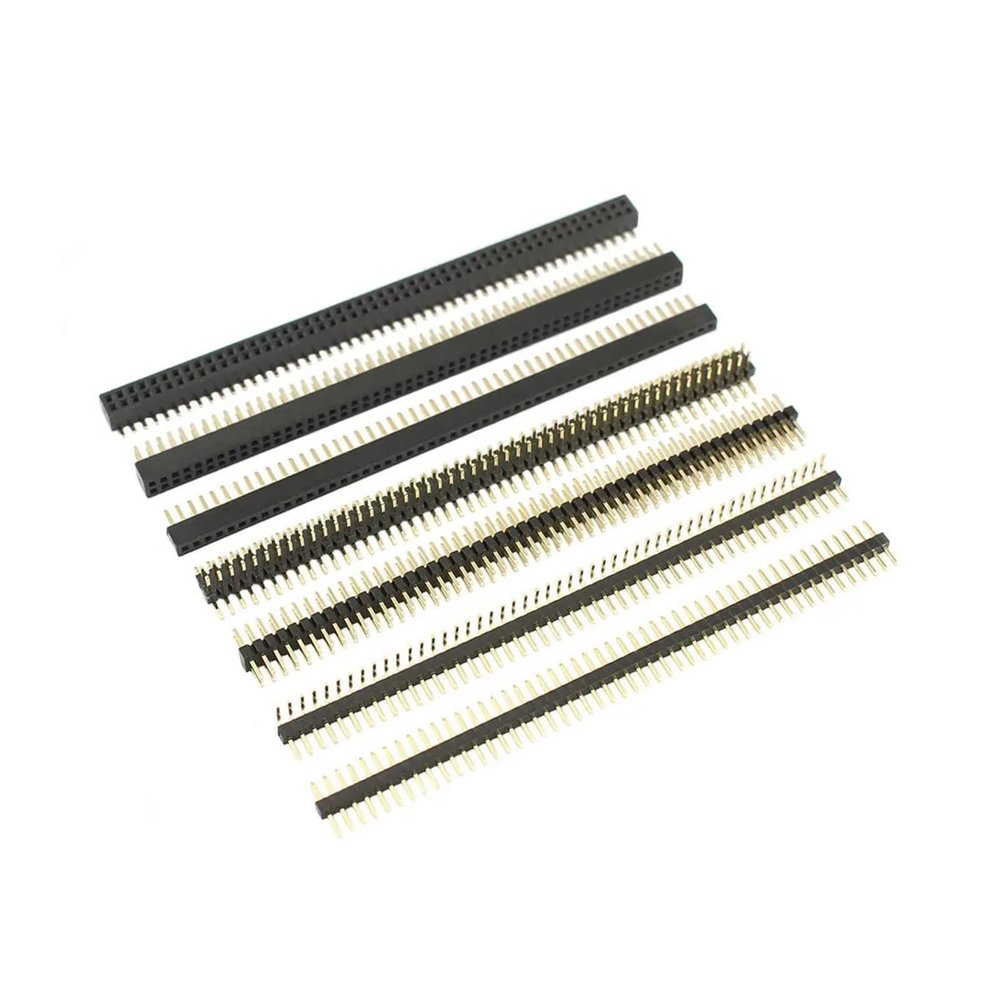 CTGFBUW 5pcs 1mm 1.0mm Pitch Gold Plated 50P 1x50 2x50 Pin Female Male Header Strip Double Single Row Right Angle SMT Straight Connector(1.0mm 1x50P Male)