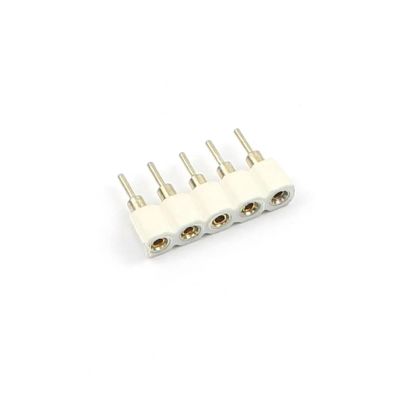 CTGFBUW 5pcs 2.54mm Pitch 5 Pin 5P Round Hole Male Female Header Connector Straight Single Row(Female Header- White)