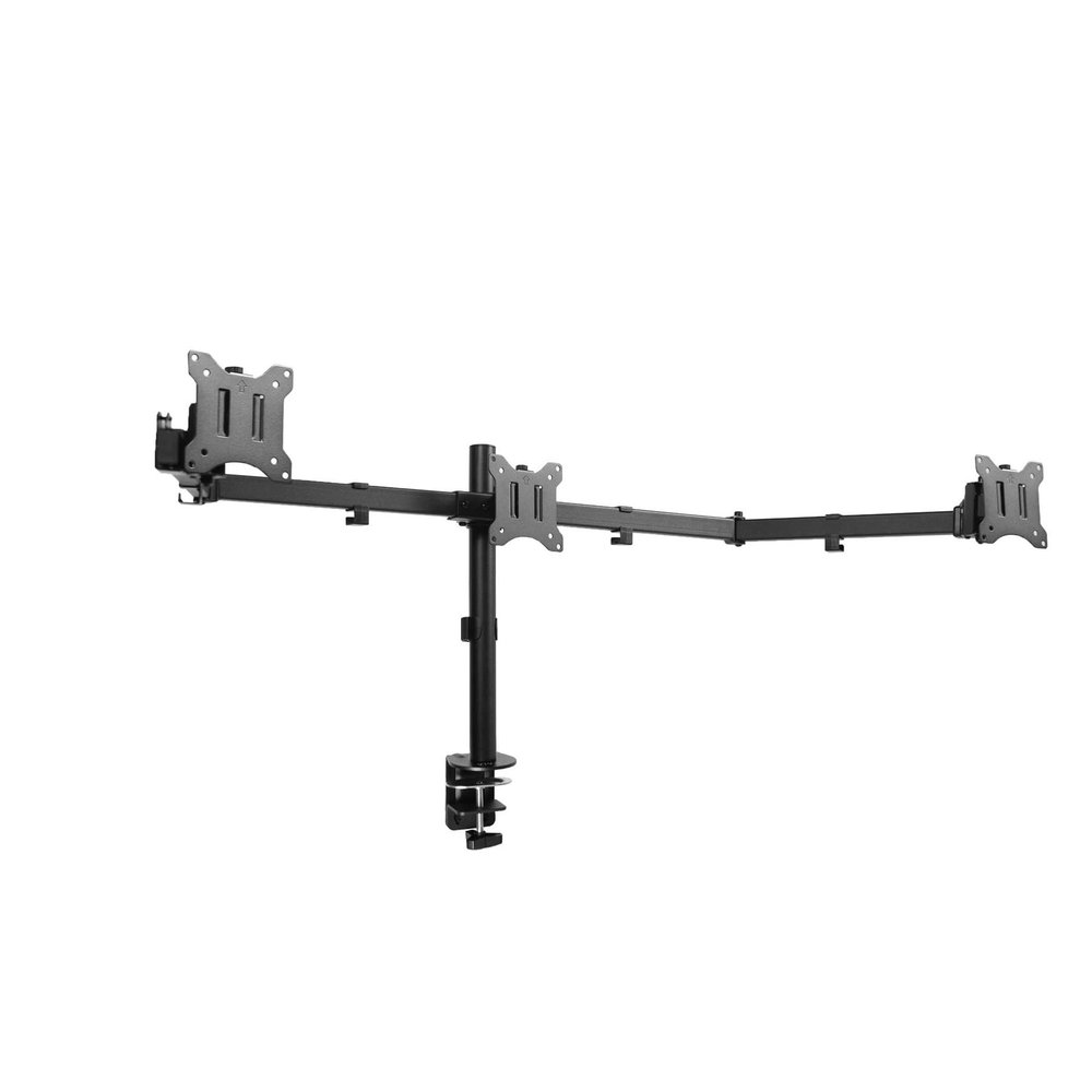 ADBWEKKF Heavy Duty Recessed Wall Triple Monitor Desk Stand, 3 Screens up to 27"