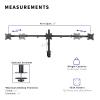 ADBWEKKF Heavy Duty Recessed Wall Triple Monitor Desk Stand, 3 Screens up to 27" view 2