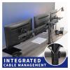 ADBWEKKF Heavy Duty Recessed Wall Triple Monitor Desk Stand, 3 Screens up to 27" view 4