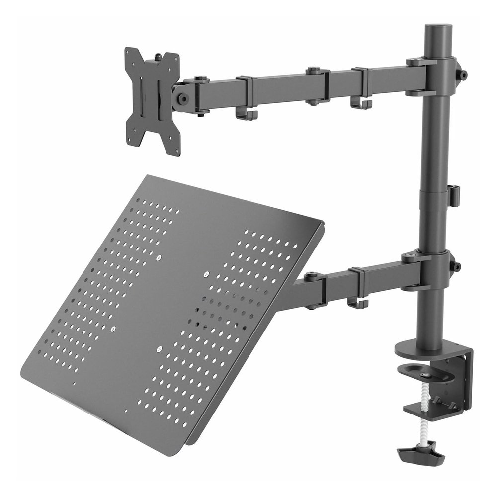 ADBWEKKF Computer and Monitor Desk Mount Bracket Black Adjustable Fits 1 Screen Up to 32 Inches