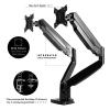 ADBWEKKF Dual Extra Wide 35" Monitor Stand Desk Mount with Pneumatic Spring Arms - view 3