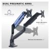 ADBWEKKF Dual Extra Wide 35" Monitor Stand Desk Mount with Pneumatic Spring Arms - view 4