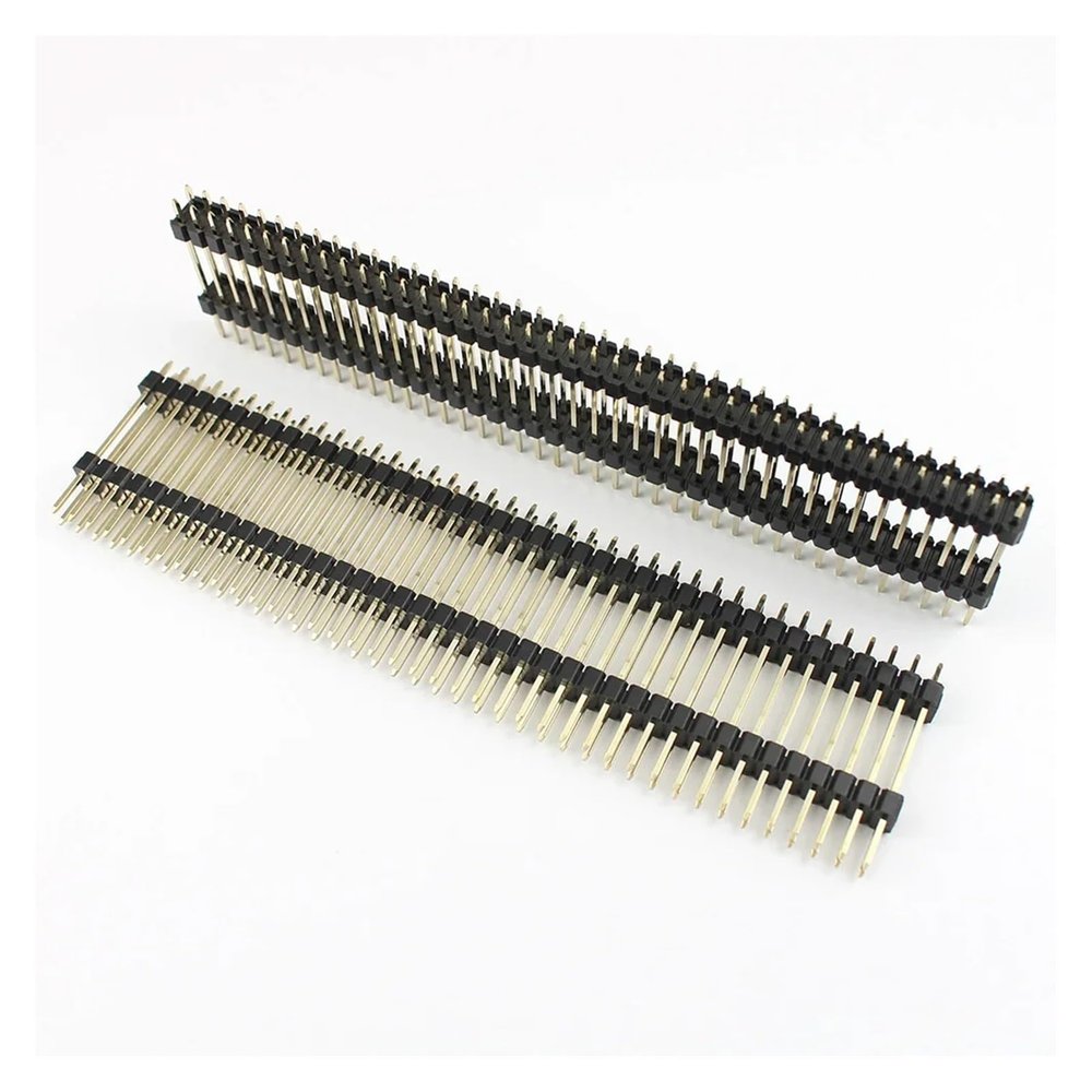 CTGFBUW 5pcs 2.54mm 40P 1x40 2x40 Pin Header Strip Male Single Double Row Insulator Plastic Straight Connector 17mm 21mm 20mm 25mm(2x40P L-20mm)