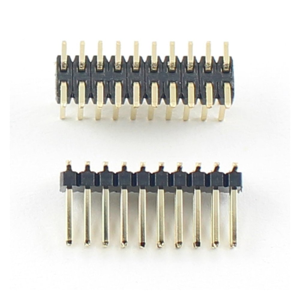 CTGFBUW 10pcs Gold Plated 1.27mm Pitch 2x10 20 Pin Header Strip Male Double Row SMT SMD 20P Socket Connector