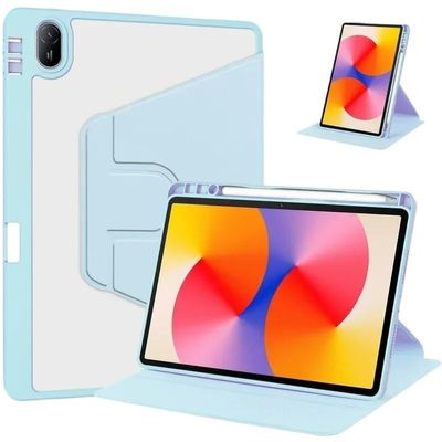 360 Rotating Acrylic Tablet Case Suitable for Huawei Matepad SE 11 2024 AGS6-W00 W09 Flip Leather Cover with Pencil Holder