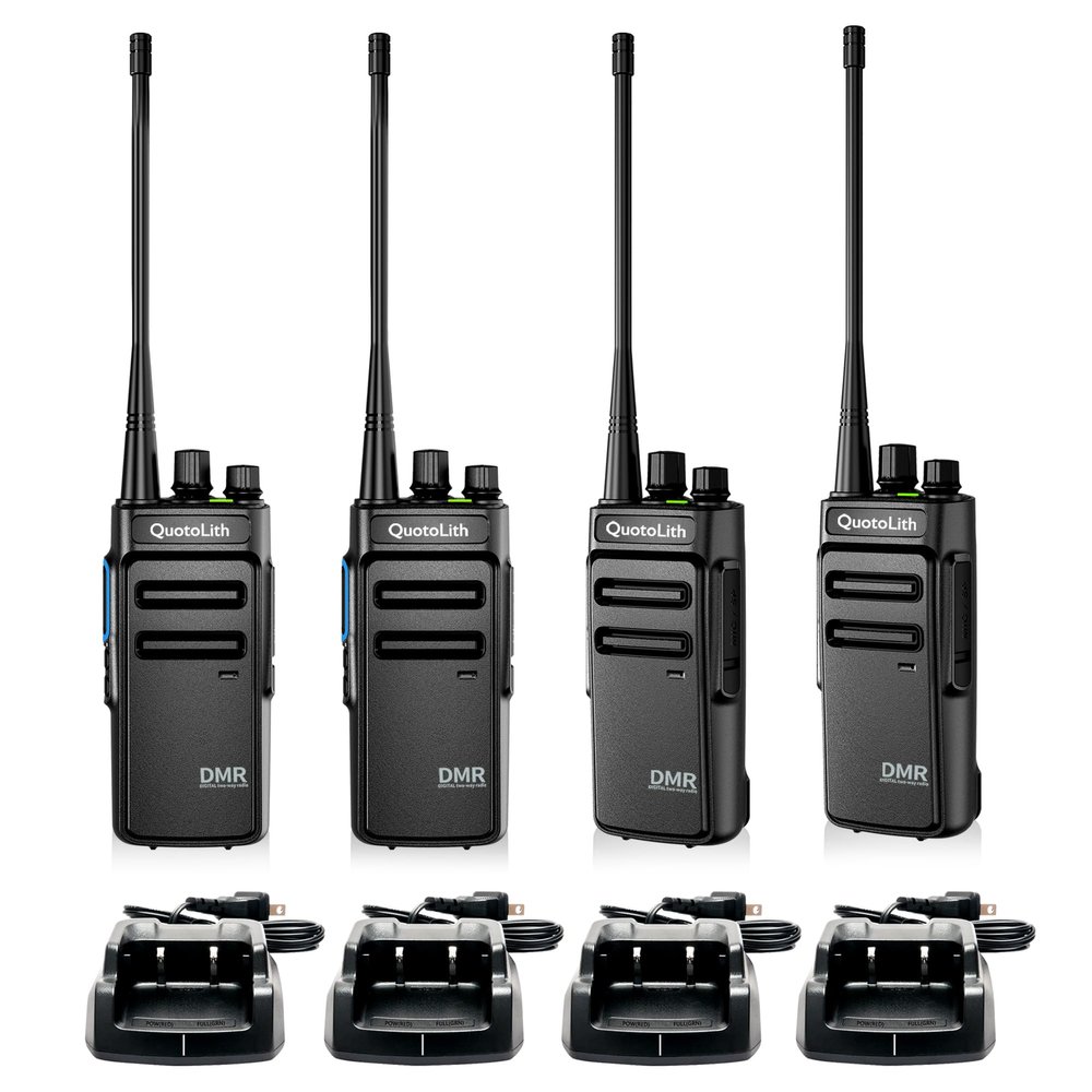 DMR Digital Two Way Radio Long Range, High Power with Noise Reduction,Group Call & AES-256 Encryption,Suitable for Noisy Environments,Security Teams,Factories,and Outdoor Settings(4pack)