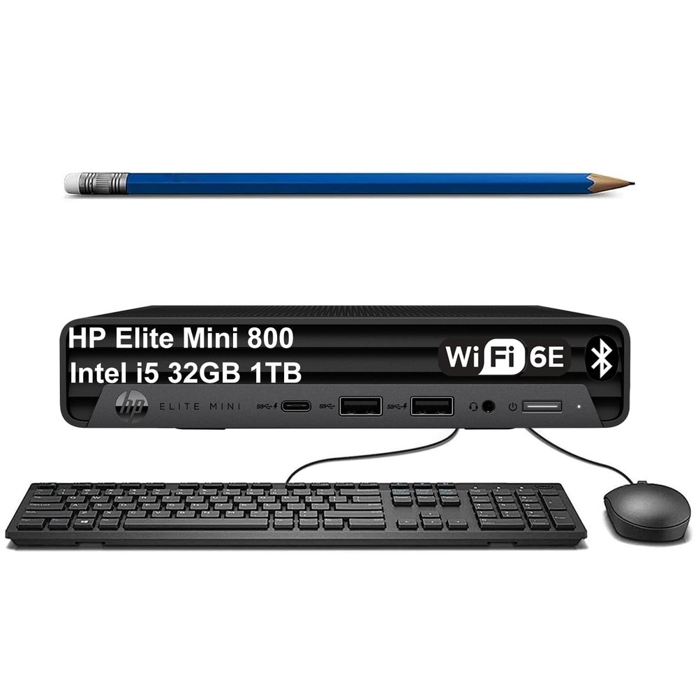 HP Elite Mini 800 G9 Business Desktop PC (Intel Core i5-12500T (> i7-11800H), 32GB DDR5 RAM, 1TB SSD, UHD Graphics 770), MFF, 2X DP Ports, HDMI, Max to 3 Displays, USB-C, RJ-45, Wi-Fi 6E, Win 11 Pro
