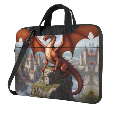 WZYWHJ 13 inch Mountaintop Dragon Prints Laptop Bag - with Soft Interior, Multiple Pockets - Ideal for Men, Travel and Business