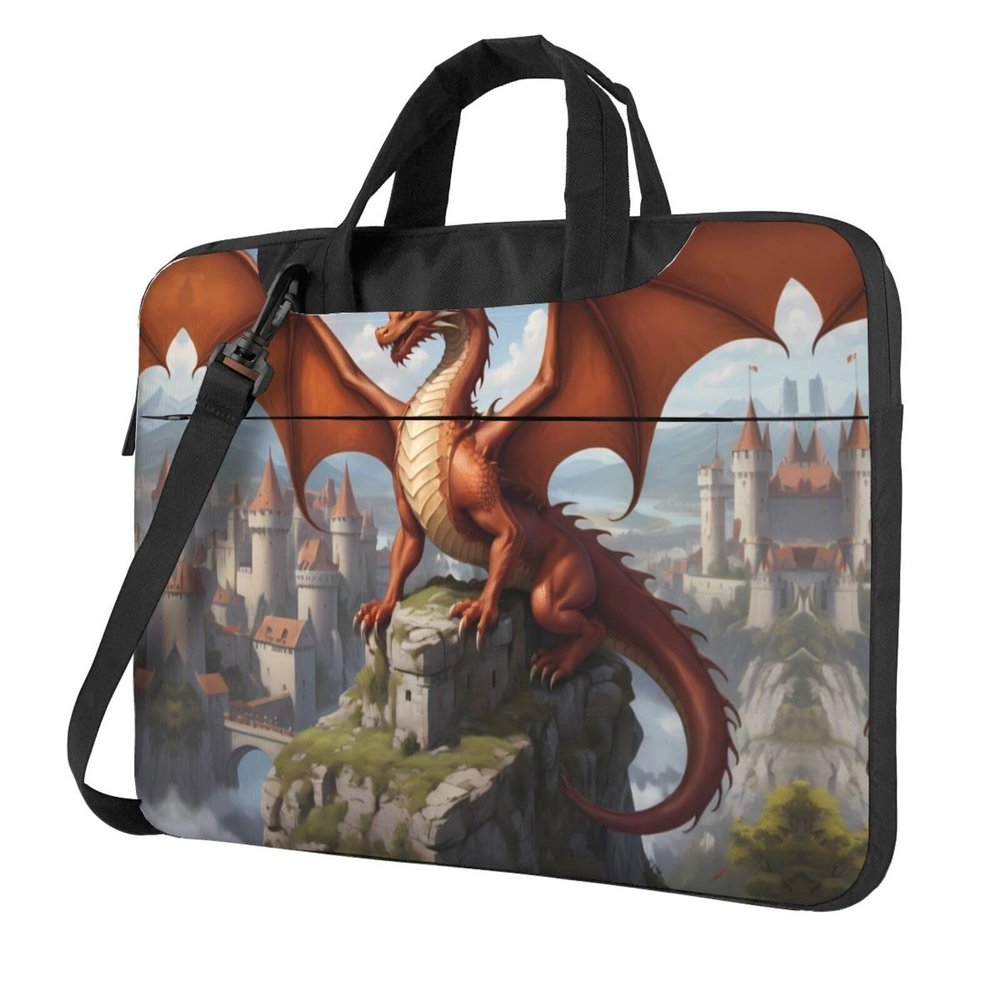 WZYWHJ 13 inch Mountaintop Dragon Prints Laptop Bag - with Soft Interior, Multiple Pockets - Ideal for Men, Travel and Business