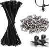 100pcs Zip Ties with Screw Hole, Multipurpose Nylon Universal Cable Tie, 2026 Upgraded Heavy Duty Black Zip Ties with 100pcs Screws, 75lbs Mountable Head Self-locking Straps (Black) view 1