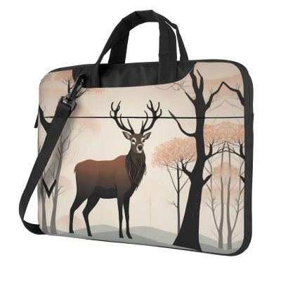 WZYWHJ 15.6 inch Minimalist Stag Prints Laptop Bag - with Soft Interior, Multiple Pockets - Ideal for Men, Travel and Business