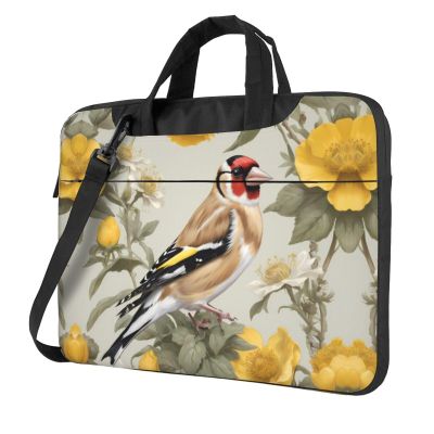WZYWHJ 14 inch Goldfinch Prints Laptop Bag - with Soft Interior, Multiple Pockets - Ideal for Men, Travel and Business