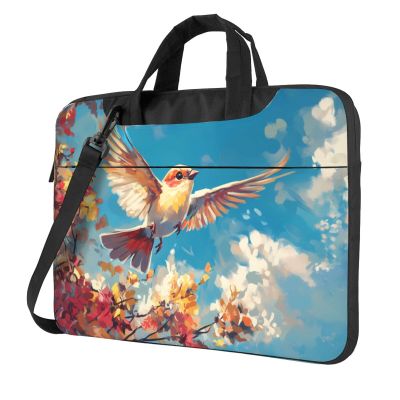 WZYWHJ 15.6 inch Birds Flying Prints Laptop Bag - with Soft Interior, Multiple Pockets - Ideal for Men, Travel and Business